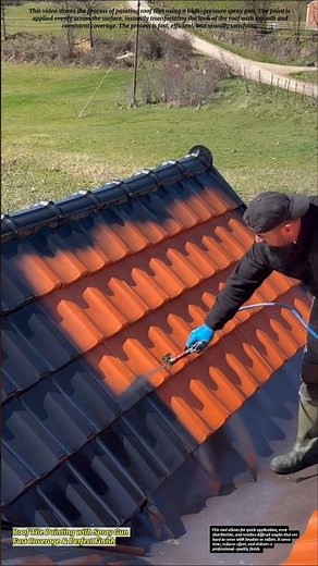 Roof Tile Painting with Spray Gun | Fast Coverage & Perfect Finish