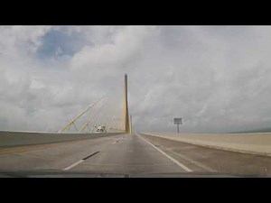 Driving Across The Sunshine Skyway Bridge in 4k - Florida