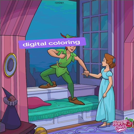 Peter Pan and Wendy digital coloring 🫶🎨 #adultcoloring #digitaldisneycoloring #disneycoloring #disney #digitalcoloring #peterpan #peterpancoloring