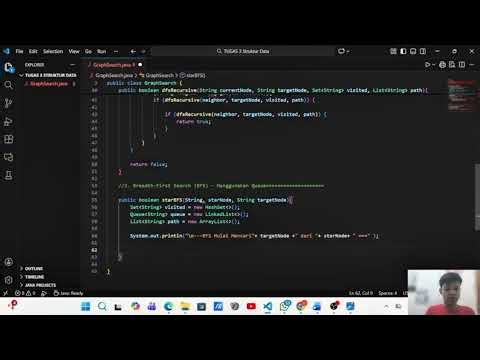 Tugas 3 Sruktur Data, Penerapan algoritma DFS & BFS dalam bahasa java.