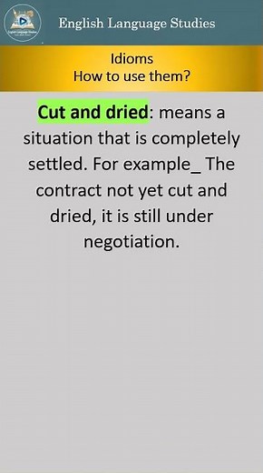 Idioms, Cut and dried #english #easyenglisheveryday #englishidiom