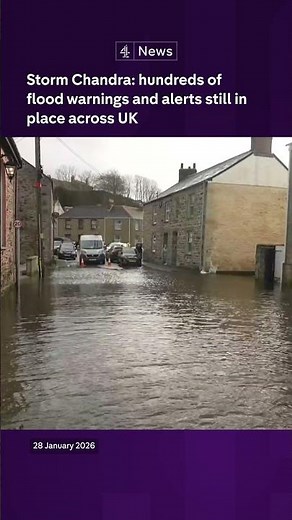 Storm Chandra: hundreds of flood warnings and alerts still in place across UK