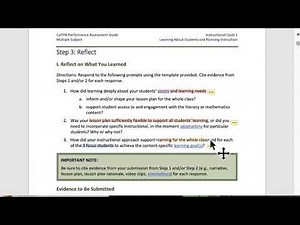 CalTPA Cycle 1 Step 3 Reflect Multiple Subjects from Johnnie