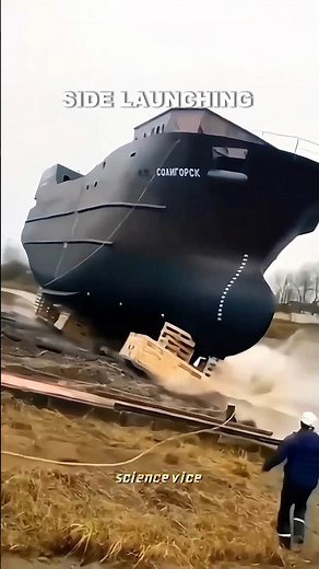 How Massive Ships Are Launched Into the Sea 🚢😳
