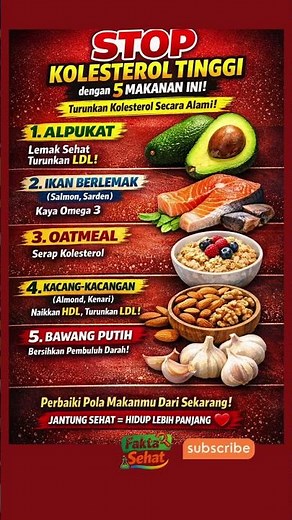 5 Makanan Penurun Kolesterol! No Obat, Cukup Makan Ini 😱