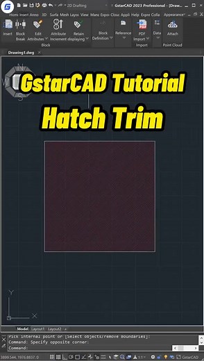 How to trim Hatch in GstarCAD? Check this video! #design #software #engineering #mechanical #manufacturing #construction #architecture #cad #autocad #cadsoftware #caddesign #GstarCAD #GstarCADIndonesia #AppliCADIndonesia #drawing #cadtutorial #gstarcadtips