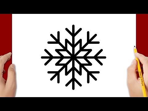 Cómo dibujar un copo de nieve fácil | Dibujos de Navidad faciles