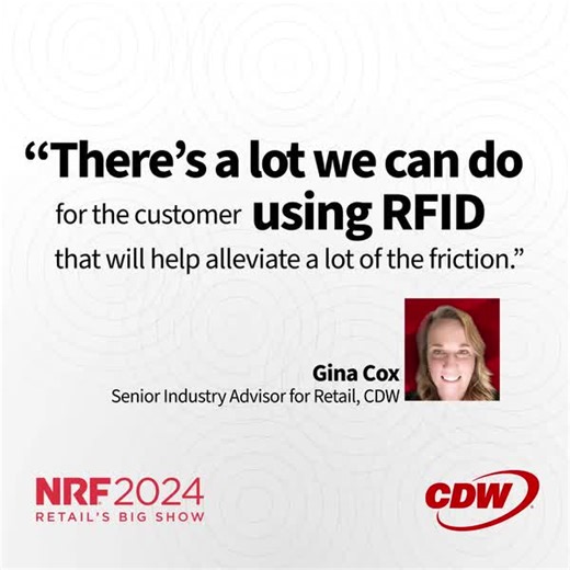 “I think the biggest challenge with implementing #RFID really comes down to both the knowledge and resources of actually doing the implementations, but also the cost.” Explore the potential of RFID tags with CDW’s Andy Szanger and Gina Cox. https://cdw.social/3WeCYcB #NRF2024 | CDW Corporation