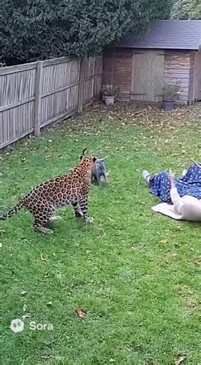 When a Leopard Shows Up, the Cat Doesn’t Flinch! 💪🐱🐆#wildlife #catshorts #funny