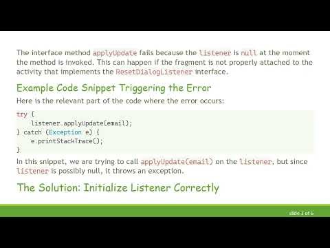 How to Fix the Attempt to Invoke Interface Method on a Null Object Reference Error in Android