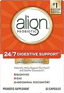 Align Probiotic, Probiotics for Women and Men, Daily Probiotic Supplement for Digestive Health*, #1 Recommended Probiotic by Doctors and Gastroenterologists‡, 63 Capsules
