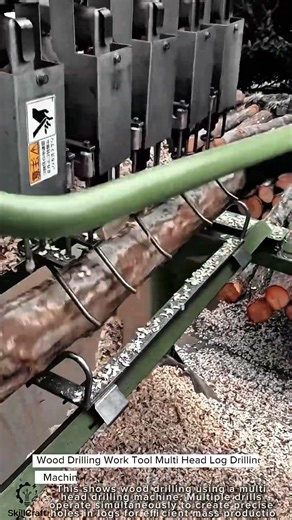 Wood Drilling Work Tool Multi Head Log Drilling Machine #worktool
