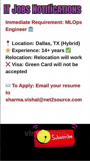 MLOps Engineer Job in Dallas, TX Sept 16, 2025 #hiring #jobsearch #jobopening