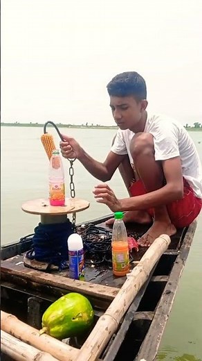 Technique for catching a massive Pangas fish in the river using corn bait #fishing #shortvideo#viral