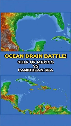 Ocean Drain Battle: Gulf of Mexico vs Caribbean Sea! #mapbattle #gulfofmexico #caribbeansea