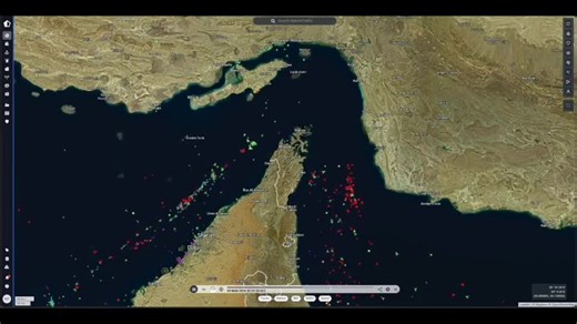 Marine Tracking Animation Shows Recent Disruptions at Strait of Hormuz