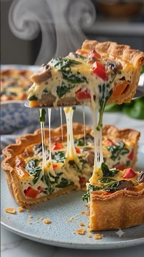 Sweet Potato-Crust Quiche with Veggies #usafoodie #recipe #americanfood #mediterraneanfood