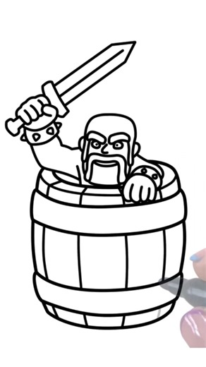 How to Draw Barbarian Barrel from Clash Royale