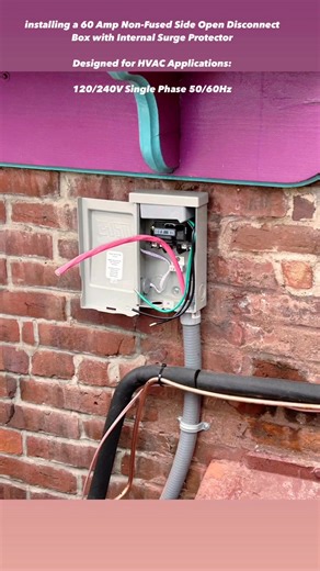installing a 60 Amp Non-Fused Side Open Disconnect Box with Internal Surge Protector Designed for HVAC Applications #electricity Everything | VMO Electrical