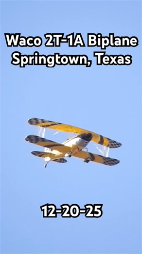 Waco 2T-1A Biplane near Springtown, Texas (12-20-25)