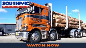 Based in Dargaville, Douglas Logging Ltd operate a variety of Kenworth’s. Owners Brad and Peter Douglas's business also takes care of harvesting, loading and transporting of logs. We caught up with one of their latest Kenworth’s, a 2020 T659 8x4 seen here working south of Dargaville on the Pouto Peninsular west of the Kaipara Harbour. | Southpac Trucks Ltd