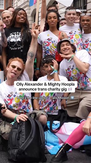 Hear Me Out on Instagram: "Olly Alexander and the team behind LGBTQ+ music festival Mighty Hoopla have announced a new trans charity gig called ‘Trans Mission’, set to take place on 11th March 2026 at the Wembley OVO Area in London. 🏳️‍⚧️ Adam Lambert, Sophie Ellis-Bextor, Kate Nash and Tom Grennan are just some of the big names on the line-up. #transmission #trans #lgbt #nicolacoughlan #sophieellisbextor"