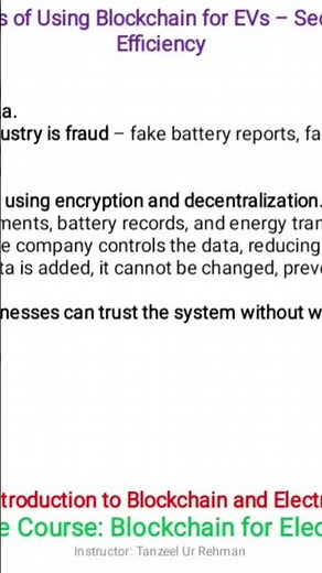 Lecture 1.4 Key Benefits of Using Blockchain for EVs – Security, Transparency, and Efficiency