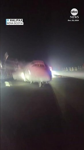 Plane wing turns into fireball during terrifying landing - ABC News