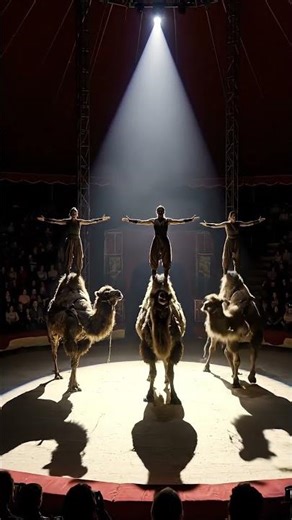 Camels in a circus show #circus