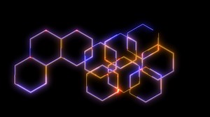 Download Processing System Moves Along Big Hexagons Background for free