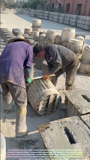 PV Concrete Pier Mounting Base 🤖 #SolarFoundation #PVSupport #ConcreteSolutions