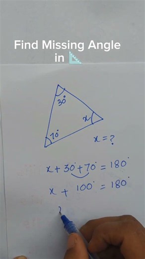 Finding missing angle in a triangle | #mathstricks