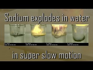 Sodium reacts with water in super slow motion (51 000 fps)