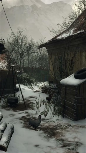 Abandoned Chicken Coop | Wind & Hens Sounds | Resident Evil Village Ambience 🎧 #residentevil #ps5