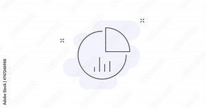 pie chart 2d animated outline icon with alpha channel. pie chart line icon 4k video motion design graphics for web, mobile and ui design.