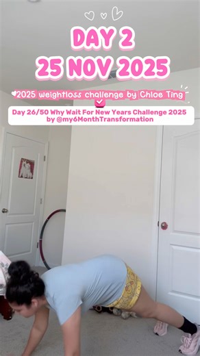 Day 2 | Chloe Ting 2025 Weightloss Challenge