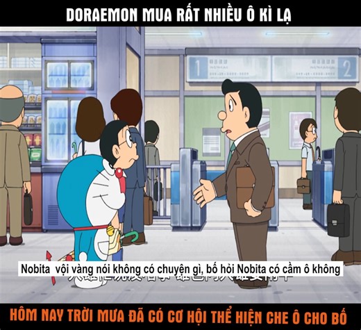 Nobita bay trên lưng Doraemon đi tìm bố, đủ loại ô lạ lùng thành thảm họa | Setup reels