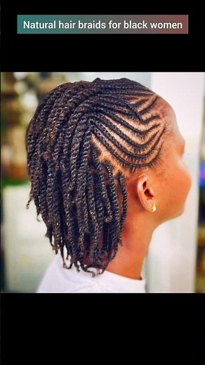 natural hair braids for black women #shorts #naturalhair #cornrows #hairstyles