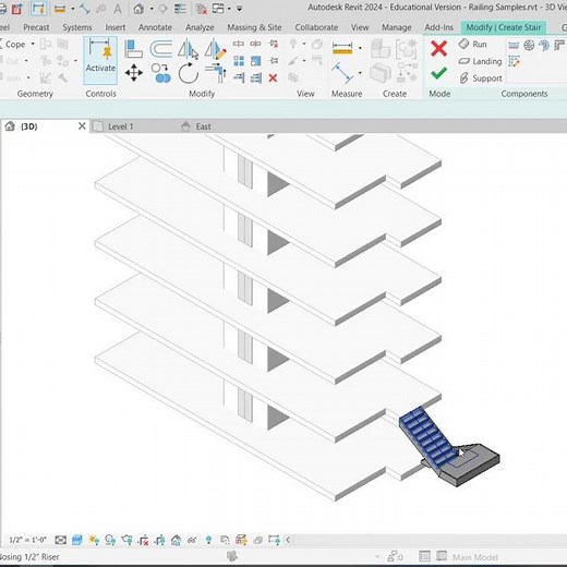 How to create Multistory stairs in #revit