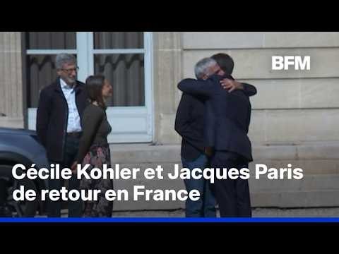 Once freed, Cécile Kohler and Jacques Paris were welcomed by Emmanuel Macron at the Élysée Palace.