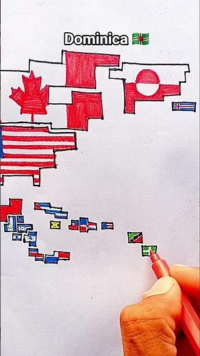 Draw Flag Map of Dominica 🇩🇲 #dominica #flag