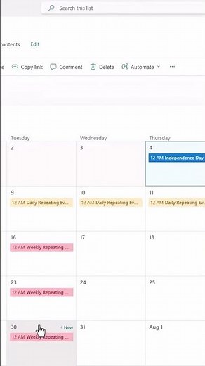 SharePoint List Calendar with Category Colors and Recurring Events