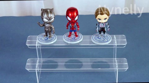 Nynelly 2 Tier Acrylic Display Case for Collectibles, Clear Display Boxes with Shelves and Door, Assemble Countertop Minifigure Showcase for Action Figures,Funko Pop, Toys,12“Lx6.9 Wx16.7 H