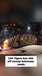 Sheriff Scott Sawyer said no student athletes were on the bus at the time. Read more here: https://www.5newsonline.com/article/news/regional/arkansas-news/lsu-tigers-bus-snowy-arkansas-roads/527-fea3bbc6-be80-4755-8504-8c7249e03d10 | 5NEWS