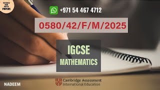 0580 42 F M 25 Worked Solutions Igcse Math Paper 2025 Extended 0580 42 Feb Mar 2025 0580 Science And Math Papers Mp3 & Mp4 Download - clip.africa.com