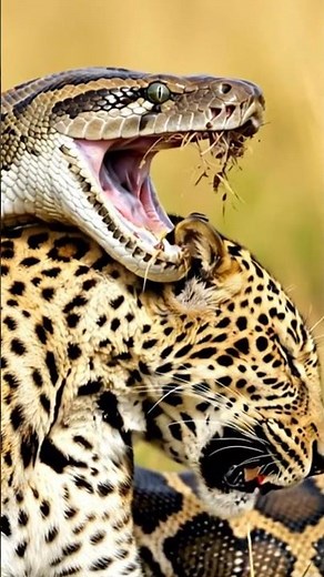 Leopard vs Python – Deadly Jungle Encounter 🐆🐍