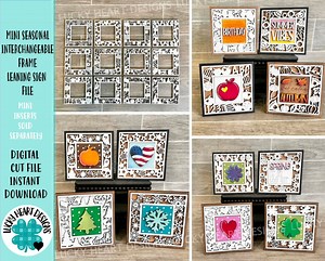 MINI Seasonal Interchangeable Frame Leaning Sign File SVG, Tiered Tray Glowforge, Luckyheartdesignsco - Etsy