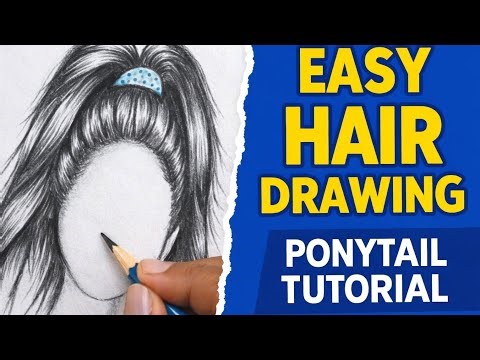Easy Ponytail Hair Drawing Tutorial | Step by Step Pencil Sketch for Beginners|Kefairry Art