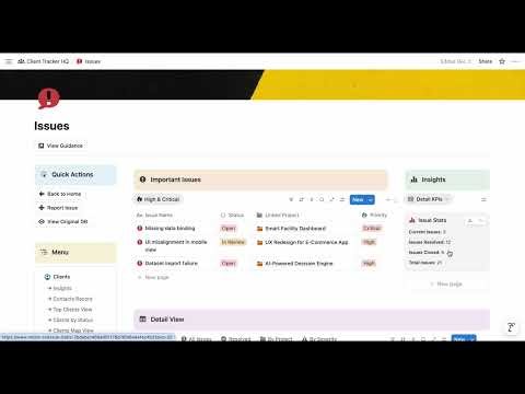 Issues Section | Client Notion Planner for Issue Tracking #ClientNotionPlanner #NotionIssues