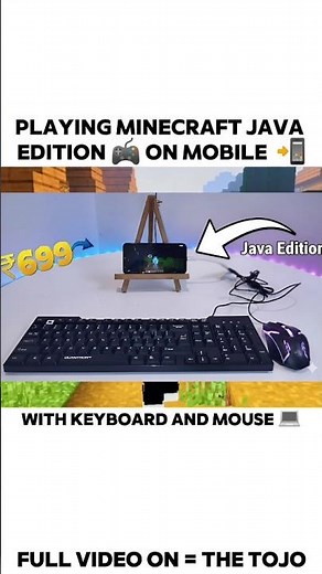 Playing Minecraft Java Edition on Mobile with Keyboard & Mouse 😍🔥,#minecraft #gaming #shorts